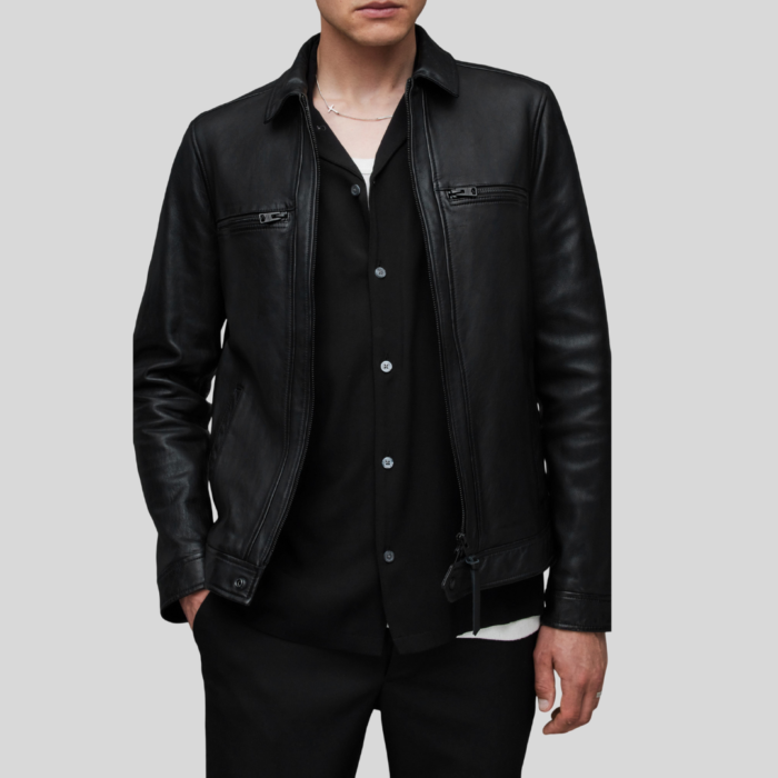 Black leather jacket