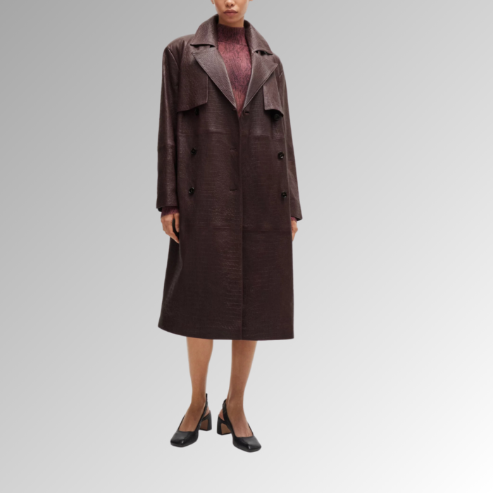 "Men's Leather Trench Coat - Sophisticated and Stylish, Crafted from Premium Leather for a Sleek, Timeless Look. Perfect for Adding Edge to Any Outfit."