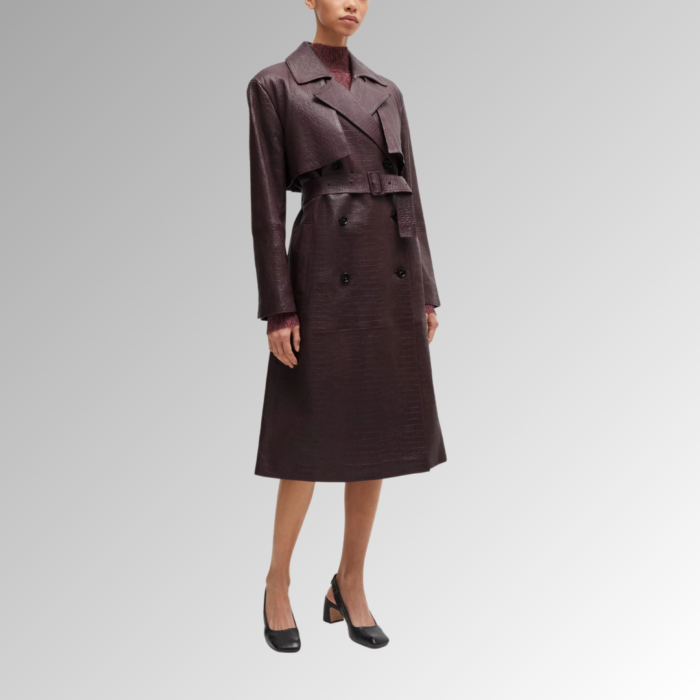 "Men's Leather Trench Coat - Sophisticated and Stylish, Crafted from Premium Leather for a Sleek, Timeless Look. Perfect for Adding Edge to Any Outfit."