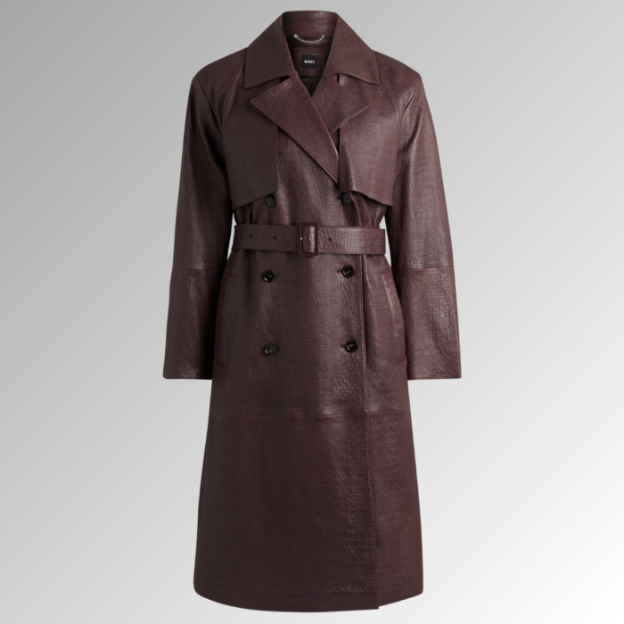 "Men's Leather Trench Coat - Sophisticated and Stylish, Crafted from Premium Leather for a Sleek, Timeless Look. Perfect for Adding Edge to Any Outfit."